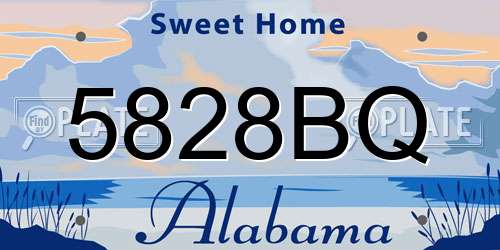 5828BQ Alabama License Plate