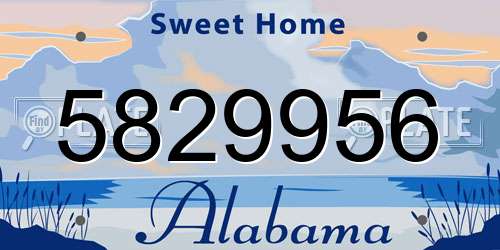 5829956 Alabama License Plate