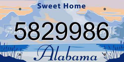 5829986 Alabama License Plate