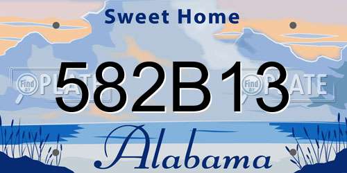 582B13 Alabama License Plate