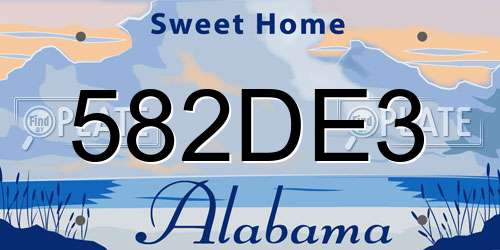 582DE3 Alabama License Plate