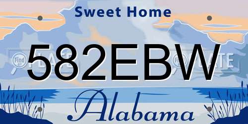 582EBW Alabama License Plate