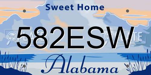 582ESW Alabama License Plate