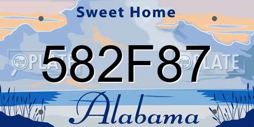 582F87 Alabama License Plate