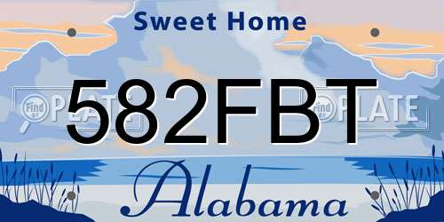 582FBT Alabama License Plate