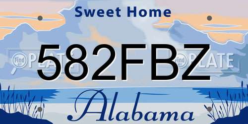 582FBZ Alabama License Plate