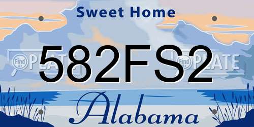 582FS2 Alabama License Plate