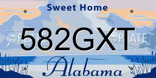 582GXT Alabama License Plate