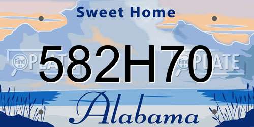 582H70 Alabama License Plate