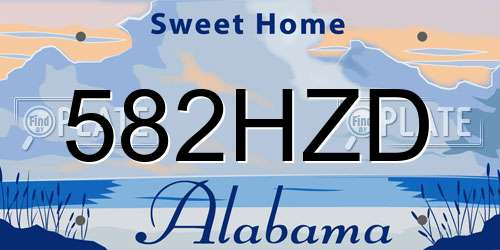 582HZD Alabama License Plate