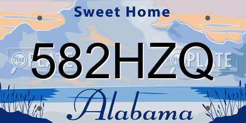 582HZQ Alabama License Plate