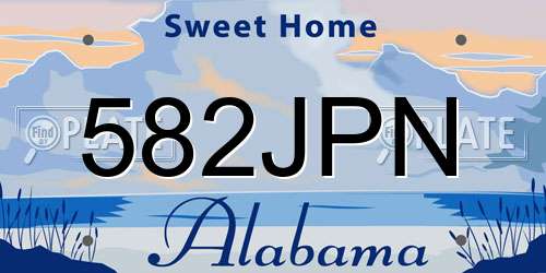 582JPN Alabama License Plate