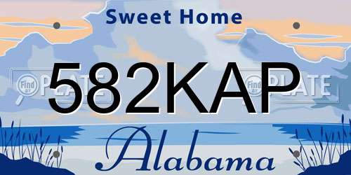 582KAP Alabama License Plate