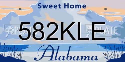 582KLE Alabama License Plate