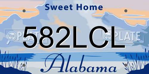 582LCL Alabama License Plate