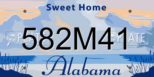 582M41 Alabama License Plate
