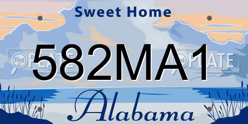 582MA1 Alabama License Plate