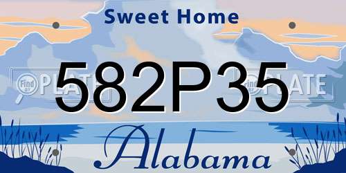 582P35 Alabama License Plate