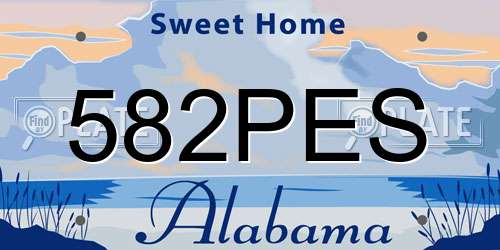 582PES Alabama License Plate