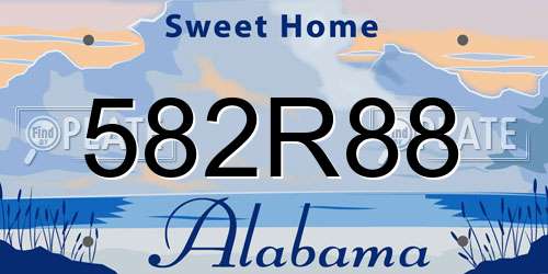 582R88 Alabama License Plate