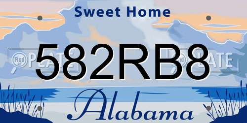 582RB8 Alabama License Plate
