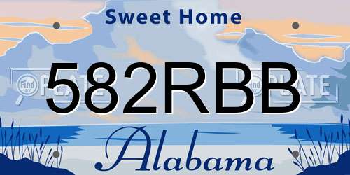 582RBB Alabama License Plate