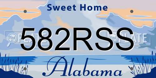 582RSS Alabama License Plate