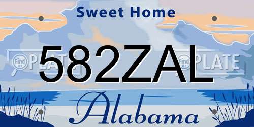 582ZAL Alabama License Plate