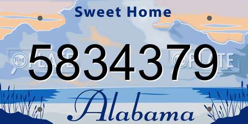 5834379 Alabama License Plate