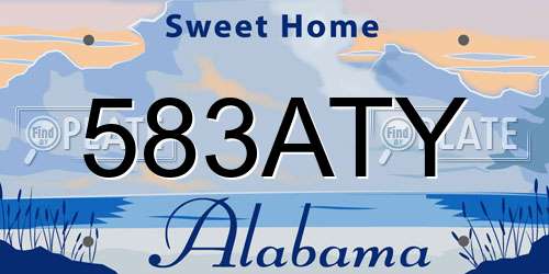 583ATY Alabama License Plate