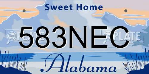 583NEC Alabama License Plate