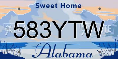 583YTW Alabama License Plate