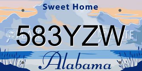 583YZW Alabama License Plate