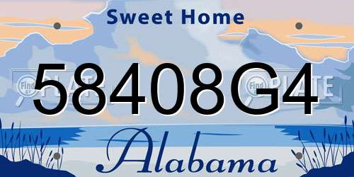58408G4 Alabama License Plate