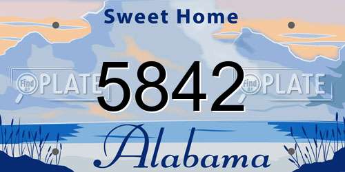5842 Alabama License Plate