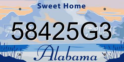 58425G3 Alabama License Plate