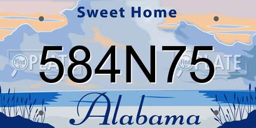 584N75 Alabama License Plate