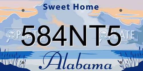 584NT5 Alabama License Plate