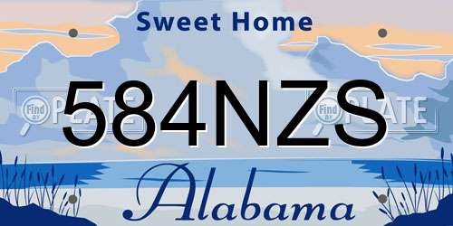 584NZS Alabama License Plate
