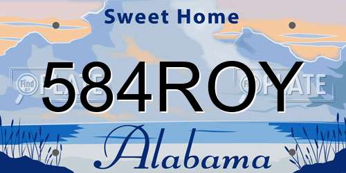 584ROY Alabama License Plate
