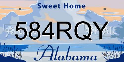 584RQY Alabama License Plate