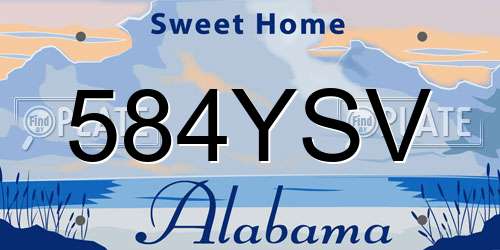 584YSV Alabama License Plate