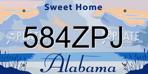 584ZPJ Alabama License Plate