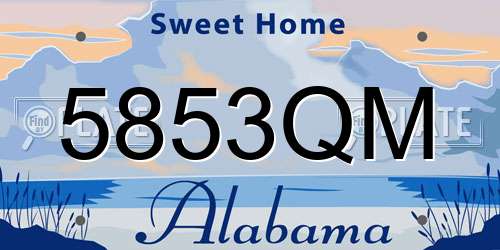 5853QM Alabama License Plate