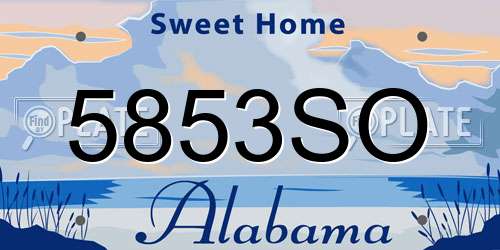 5853SO Alabama License Plate