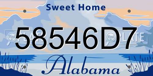 58546D7 Alabama License Plate