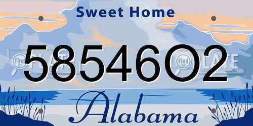 58546O2 Alabama License Plate