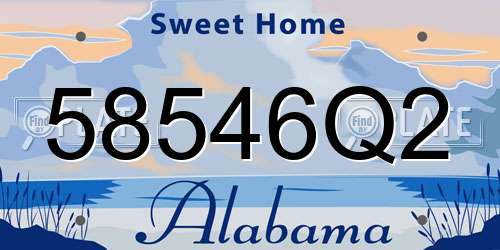 58546Q2 Alabama License Plate