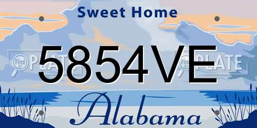5854VE Alabama License Plate