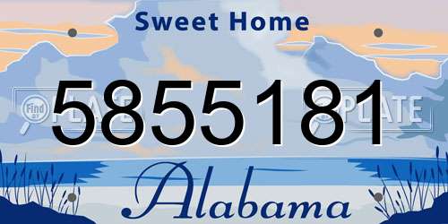 5855181 Alabama License Plate